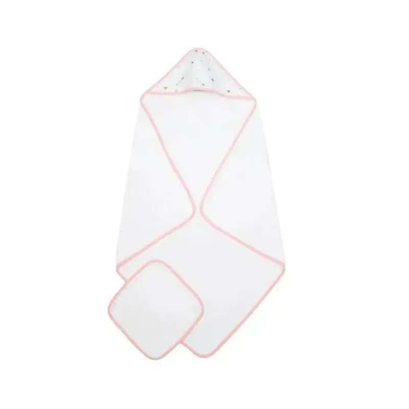 american_baby__toalha_org_SKUQL1H1KkO_0.webp American Baby Company American Baby - toalha orgânica com capuz e toalhinha, setas douradas/rosa Fashion