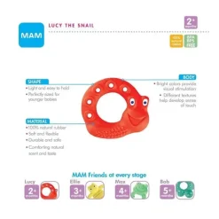 Mam Amigos do , Lucy The Snail, Vermelho, 2+ Meses, Vermelho New