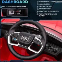 Tobbi Aosom - Carro Audi infantil movido a bateria em brinquedo com controle remoto, vermelho Sale