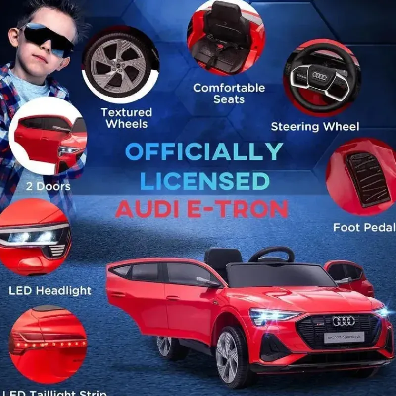 aosom__carro_audi_infanti_SKUMZBRDUFg_7.webp Tobbi Aosom - Carro Audi infantil movido a bateria em brinquedo com controle remoto, vermelho Sale