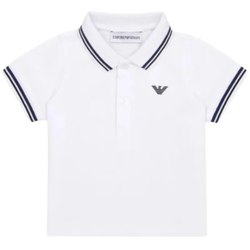armani_baby__boy_essentia_SKULLQKT8Tt_0.webp Armani Baby - Boy Essential Short Sleeve Polo, White Fashion