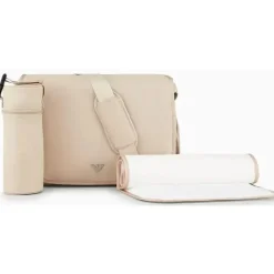 Armani Baby - Conjunto de bolsa múmia com placa de águia, bege Fashion