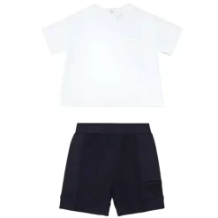 Armani Baby - 2Pk Set T-Shit And Shorts, White And Navy Sale