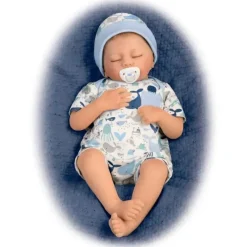 Ashton Drake - Boneca Baby Boy que Respira com Cobertor Acolchoado e Chupeta Fashion