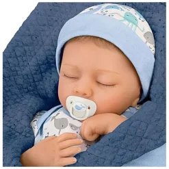 Ashton Drake - Boneca Baby Boy que Respira com Cobertor Acolchoado e Chupeta Fashion