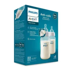 Philips Avent Avent - 2 biberões anti-cólicas, 11 onças, transparente Fashion