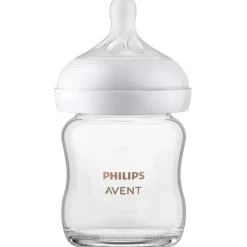 Philips Avent Avent - 1 unidade de mamadeira de vidro natural com bico de resposta natural, 4 onças Hot