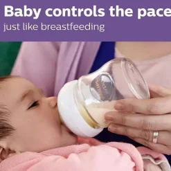 Philips Avent Avent - 1 unidade de mamadeira de vidro natural com bico de resposta natural, 4 onças Hot