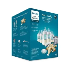 Philips Avent Avent - biberão anti-cólica com respiradouro sem ar conjunto para recém-nascidos com aconchego, transparente Fashion