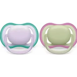 Philips Avent Avent - Chupeta 2Pk Ultra Air Fresco Lilás e Verde Pastel, 0/6M Hot
