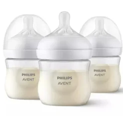 Philips Avent Avent - Mamadeira Natural 3Pk com bico de resposta natural, transparente, 4 onças New