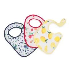 Little Unicorn Babador clássico de musselina de algodão com 3 pacotes de unicórnio - limonada de frutas vermelhas Clearance