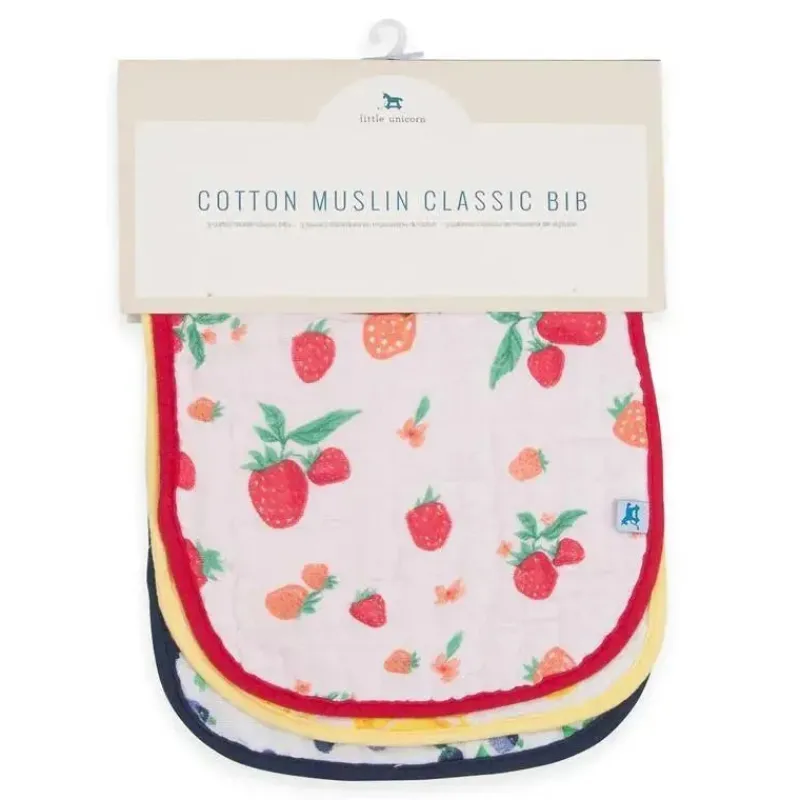 babador_clssico_de_mussel_SKUM6VhGa92_1.webp Little Unicorn Babador clássico de musselina de algodão com 3 pacotes de unicórnio - limonada de frutas vermelhas Clearance