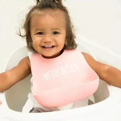 Bella Tunno Babador de bebê de silicone Influencer, rosa Discount