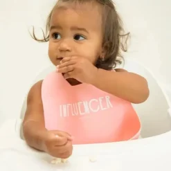 Bella Tunno Babador de bebê de silicone Influencer, rosa Discount