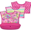 Iplay Babador de manga comprida I-Play bico verde Snap &amp; Go, campo de flores rosa, tamanho 6-18M Sale