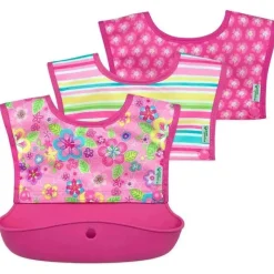 Iplay Babador de manga comprida I-Play bico verde Snap & Go, campo de flores rosa, tamanho 6-18M Sale