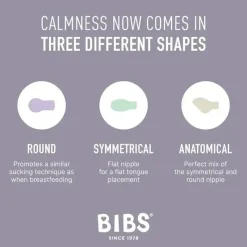 Bibs Babadores - chupetas de 0 a 6 meses, chupetas de 3 unidades, bico simétrico sem BPA, blush New