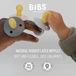Bibs Babadores - chupetas de 0 a 6 meses, chupetas de 3 unidades, bico simétrico sem BPA, azul bebê Outlet