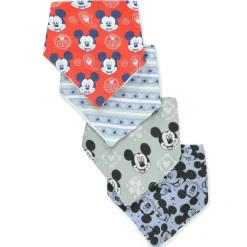 Baby King Babadores Bandana 4Pk Mickey Hot