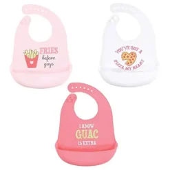 Baby Vision Babadores de silicone para bebês , batatas fritas de tamanho único antes dos rapazes (3PK) Clearance