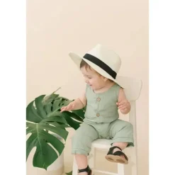 Babe Basics - Macacão de linho para bebês, Sage Best