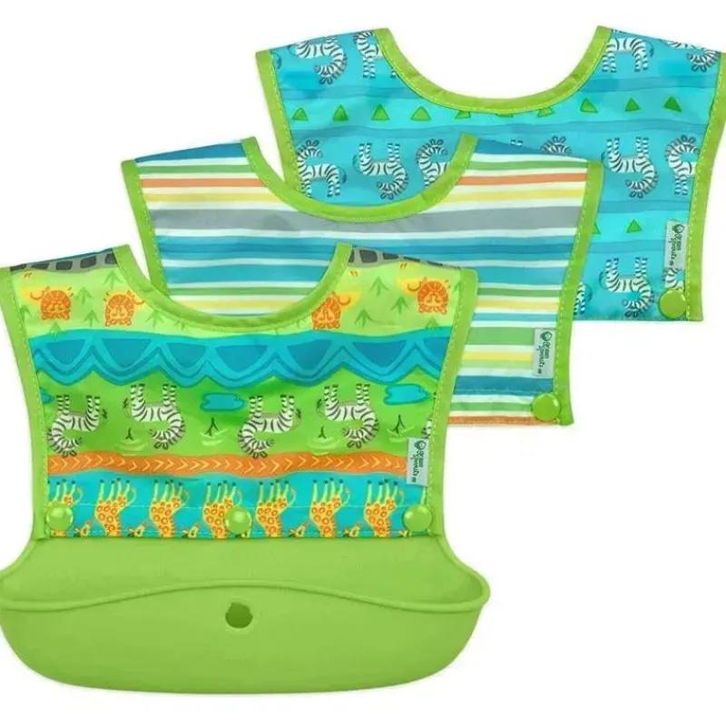 babete_de_manga_comprida__SKU3ylx1Zxx_0.webp Iplay Babete de manga comprida com bicos verdes I-Play Snap & Go, Safari verde, tamanho 6-18M Clearance