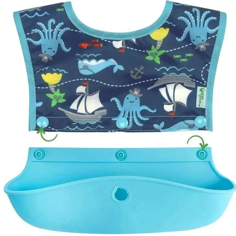 babete_de_manga_comprida__SKU3ylx1Zxx_2.webp Iplay Babete de manga comprida com bicos verdes I-Play Snap & Go, Safari verde, tamanho 6-18M Clearance