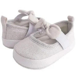 Baby Deer - Baby Girl Kaydence Shimmer Pink Mary Jane Slip On, Prata Clearance