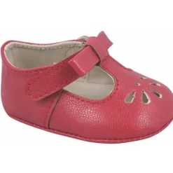 Baby Deer - Baby Girl Red Velvet T-Strap Sandal With Ankle Strap New