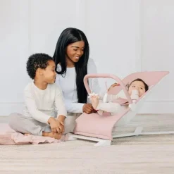 Baby Delight - Alpine Deluxe Portable Bouncer, 0-6 meses, Organic Rose New