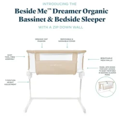 Baby Delight - Berço Beside Me Dreamer, ajuste de altura em 6 posições, aveia orgânica Online
