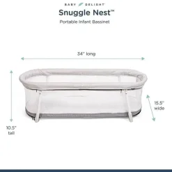 Baby Delight - Berço portátil The Snuggle Nest, cinza madeira flutuante Hot