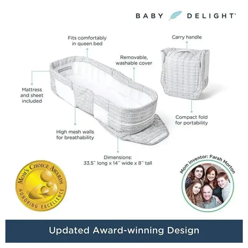 baby_delight__dorminhoco__SKUH4cDfXFx_4.webp Baby Delight - dorminhoco portátil Snuggle Nest Dream, rabiscos cinza Fashion