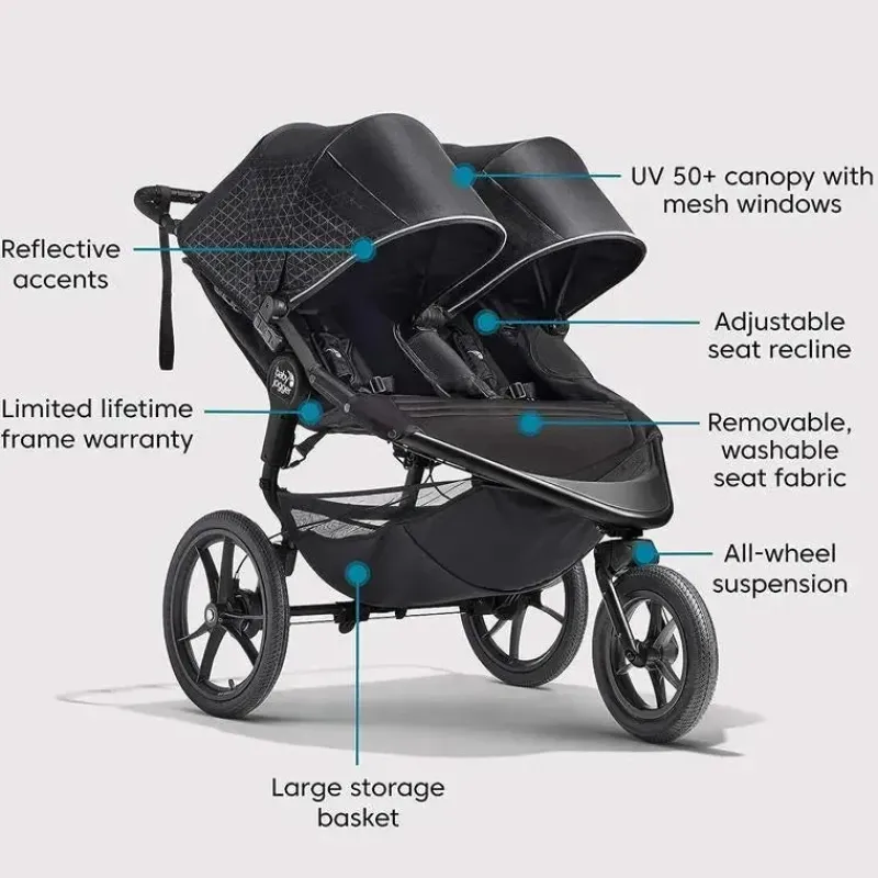 baby_jogger__carrinho_de__SKUyWrj2dL9_5.webp Baby Jogger - Carrinho de corrida duplo Summit X3, preto meia-noite Best