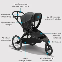 Baby Jogger - City Prix™ Jogger X Bike Trailer Stroller, Ambition Preto Sale
