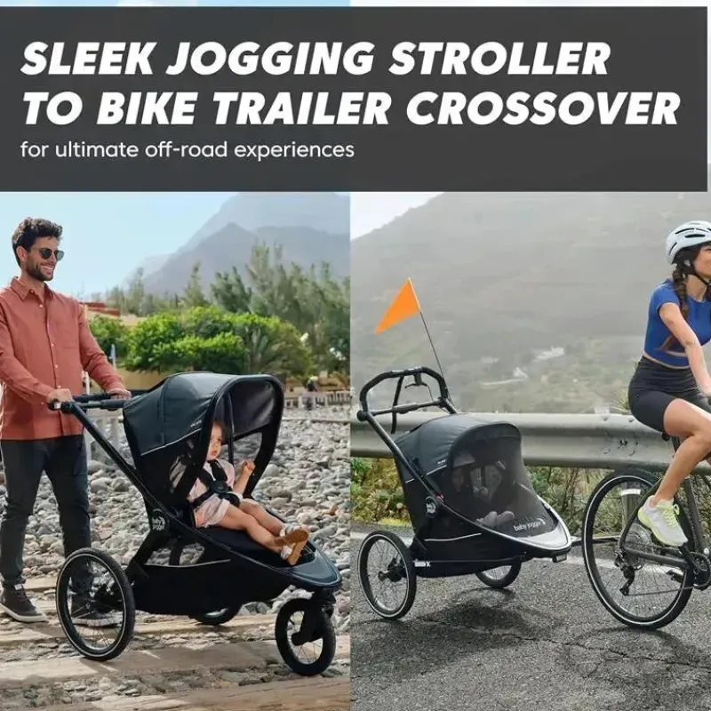 baby_jogger__city_prix_jo_SKUczEwW6OV_5.webp Baby Jogger - City Prix™ Jogger X Bike Trailer, Ambition Black Clearance