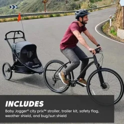 Baby Jogger - City Prix™ Jogger X Bike Trailer, Ambition Black Clearance