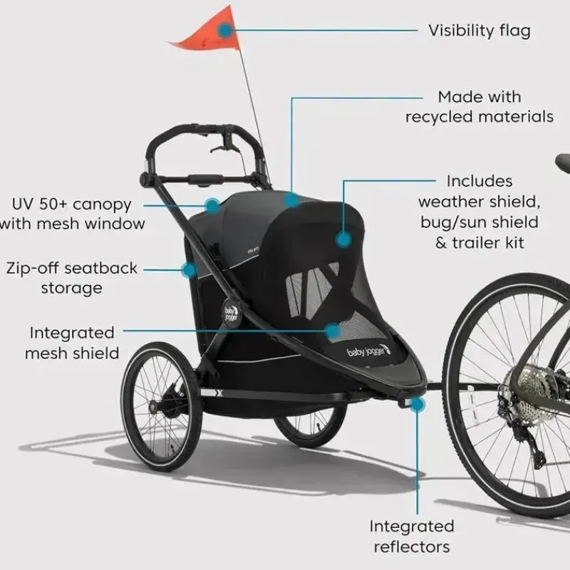 baby_jogger__city_prix_jo_SKUczEwW6OV_7.webp Baby Jogger - City Prix™ Jogger X Bike Trailer, Ambition Black Clearance