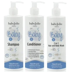 Baby Jolie - Conjunto para hora do banho do bebê (shampoo, condicionador, sabonete líquido 2 em 1) Outlet