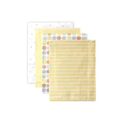Luvable Friends Baby Vision 18 amarelo cobertor de flanela 28X28 4 unidades New
