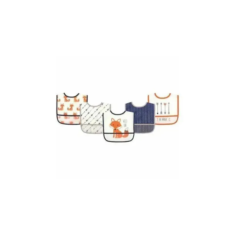 baby_vision__babadores_de_SKUubyhJgR5_0.webp Baby Vision - Babadores de PEVA à prova d'água de 5 peças para bebê, Fox Hot