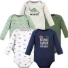 Baby Vision - Bodys manga longa de algodão para bebê menino 5 unidades, Dinosaur Explorer New