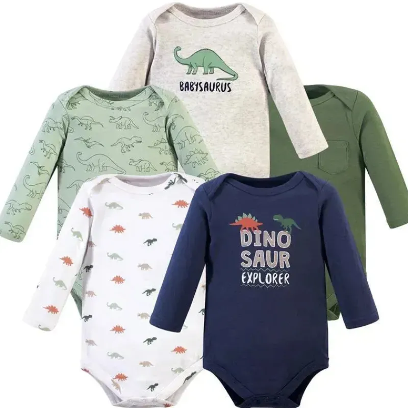 baby_vision__bodys_manga__SKU7chnlWCD_0.webp Baby Vision - Bodys manga longa de algodão para bebê menino 5 unidades, Dinosaur Explorer New