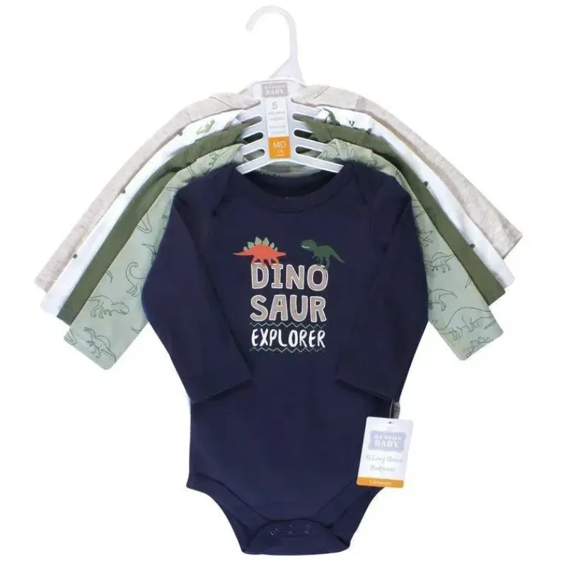 baby_vision__bodys_manga__SKU7chnlWCD_1.webp Baby Vision - Bodys manga longa de algodão para bebê menino 5 unidades, Dinosaur Explorer New