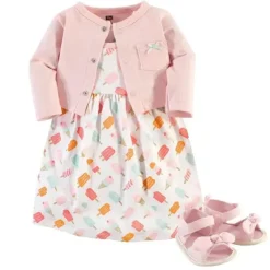 Baby Vision - Cardigan de bebê menina, conjunto de vestido e sapatos, sorvete Sale