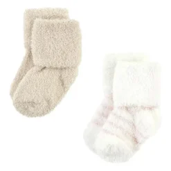 Baby Vision - Chenille Socks 8Pk, Pink Neutral Stripe - Medium New