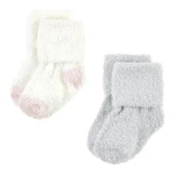 Baby Vision - Chenille Socks 8Pk, Pink Neutral Stripe - Medium New