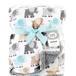 Baby Vision - Cobertor de pelúcia unissex Luvable Friends com costas Sherpa, elefante cinza Best