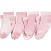 Baby Vision - Conjunto de meias para bebês Luvable Friends, 6-12M, rosa claro branco, 4 unidades New
